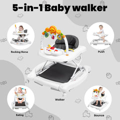 Boyro Baby 5-in-1 walker bouncer mode supports playful early movement.