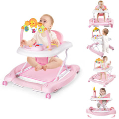 Boyro Baby 5-in-1 walker folded for compact storage under a couch.