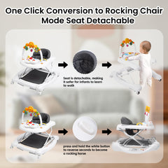 Boyro Baby 5-in-1 walker rocking mode provides soothing playtime.