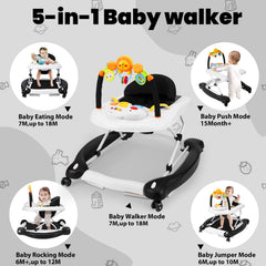 Boyro Baby walker in bouncer mode offers gentle rocking for soothing play.