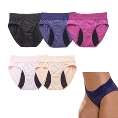 BOYUDZLTD incontinence lace underwear for women front view shows breathable fabric and full coverage.
