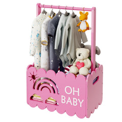 BPMFDTNL wooden baby shower crate closet in pink, ideal for elegant gift presentation.