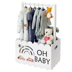 BPMFDTNL wooden baby shower crate closet in white, elevating gift presentation and keepsake appeal.