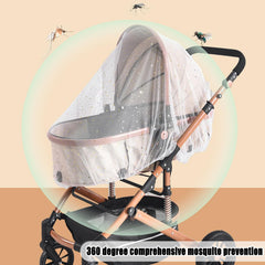 BQSAZHYJ stroller net edge with elastic band ensures snug fit on most strollers.
