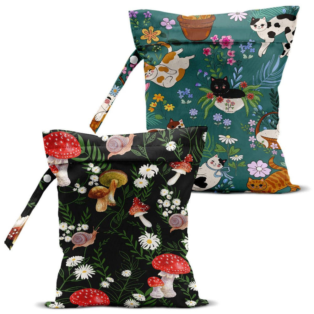 BQXH mushroom cat print wet bag for travel and swimming
