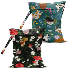 BQXH mushroom cat print wet bag for travel and swimming