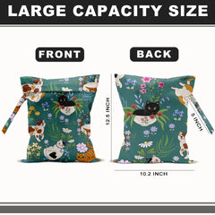 BQXH mushroom cat print wet bag keeps baby gear organized after swimming