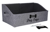 Brabtod large dog toy bin front view shows organized play area and easy access.