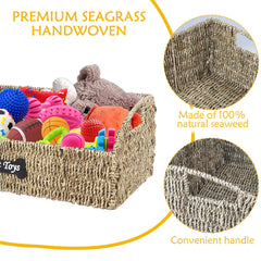 Brabtod pet storage basket with handles for easy relocation.
