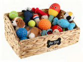 Brabtod trapezoid dog toy basket front view keeps toys neatly organized.