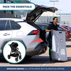 Bramble universal-fit bag fits most strollers for easy travel