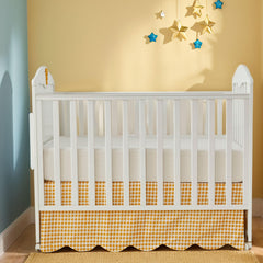Brandream 4-sided drop crib skirt fits standard cribs and toddler beds.