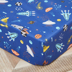 Brandream astronaut space print crib sheet adds adventure while soft, breathable fabric