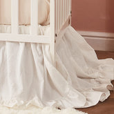 Brandream boho crib skirt with dust ruffle in beige enhances crib elegance