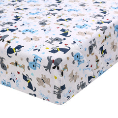 Brandream Brandrean crib sheet features a dog travel design for cozy sleep