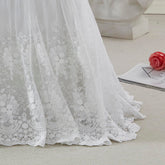 Brandream crib skirt with lace edge in cream adds vintage charm to the nursery.