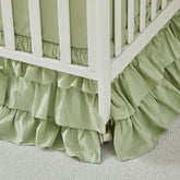 Brandream Crib Skirt triple-layer cotton close-up shows soft, breathable fabric.