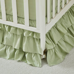 Brandream Crib Skirt triple-layer cotton close-up shows soft, breathable fabric.