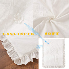 Brandream Farmhouse crib skirt wraps around the crib for a tidy look.