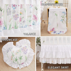 Brandream floral skirt adds farmhouse charm with gentle drape in the nursery.