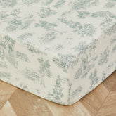Brandream French Country Toile crib sheets display delicate florals for a calming nursery.