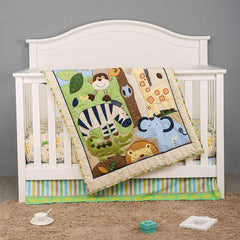 Brandream Jungle blue elephant feature calms the crib area and adds color