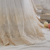 Brandream lace-edge crib skirt highlights delicate edge detail for cozy nursery ambiance.