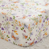 Brandream luxury crib sheet with wildflower butterfly print for breathable comfort