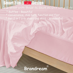 Brandream one-sided ruffle accent adding decorative charm to the crib.