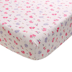 Brandream Pink Heart Crib Bed Skirt with 4-sided tailored finish