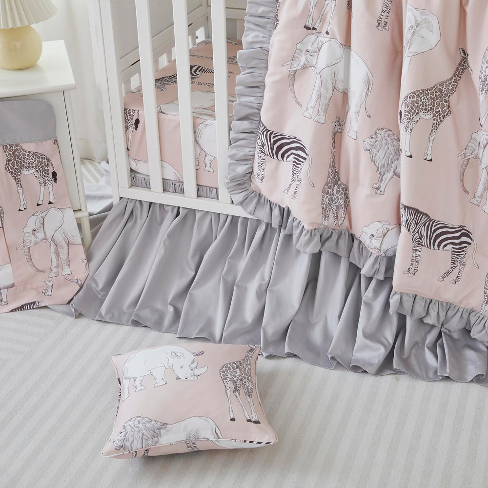 Brandream Safari Animals crib sheet in soft percale for gentle newborn sleep
