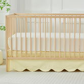 Brandream scallop edge crib skirt adds soft yellow charm to the nursery