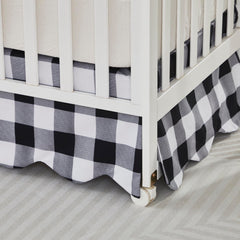 Brandream scallop edge crib skirt in white-gingham adds bright, clean styling and soft drape.