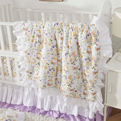 Brandream Wildflower Butterfly crib bedding set highlighting butterfly motif for a cozy nursery