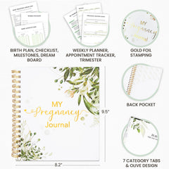 Braveriky pregnancy journal tabs for easy section navigation