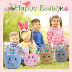 Brbecon bunny pattern and ears add charming kids’ Easter vibes.