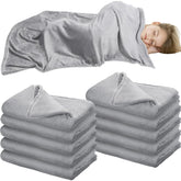 Breling 10-pack cot blanket folded for easy storage and quick nap readiness.