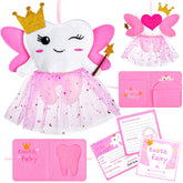 Breling Tooth Pillow Kit Pink with hidden tooth pocket keeps lost teeth safe.