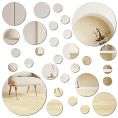 Bremorou Circle Mirror 15cm set—two pieces create a striking reflective wall focal point
