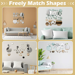 Bremorou Circle Mirror 3cm set—eighteen pieces for detailed wall art arrangements