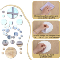 Bremorou Circle Mirror 5.5cm set—six pieces fit small spaces and wardrobes