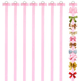 Bremorou pink bow holder on wall keeps bows neatly organized.