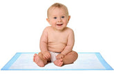 BrightCare disposable baby changing pad liner in compact fold for on-the-go protection