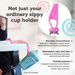 Brilli Baby Cup Catcher on high chair prevents drops during meals