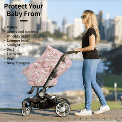 Broiteid Cactus Carseat Cover stays in place without snaps or zippers.