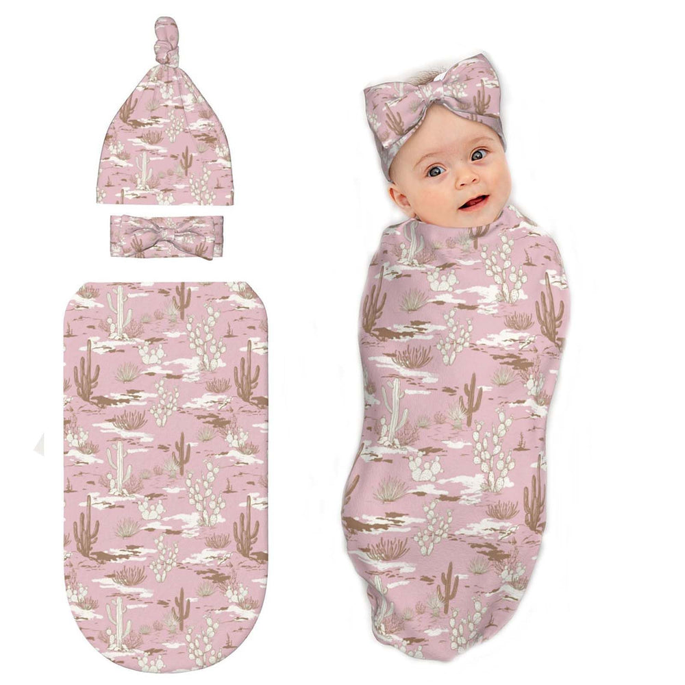 Broiteid cactus swaddle blanket shows soft fabric for cozy newborn swaddling.