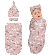 Broiteid cactus swaddle blanket shows soft fabric for cozy newborn swaddling.