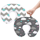 BROLEX baby nursing pillow cover Whale Cloud closeup showing soft fabric for baby comfort.