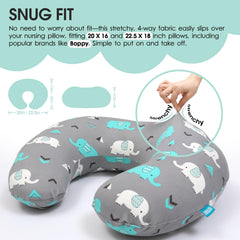 Brolex whale-pattern nursing pillow cover adds charm while keeping pillows clean.