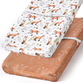 BROLEX changing pad cover with fox foliage pattern for a soft diaper change surface